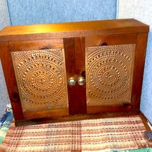 COPY - Wooden cabinet with punched copper handmade